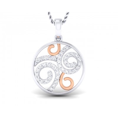 Calise Diamond Two Tone Pendant in Gold